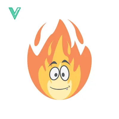 Funny Cartoon Flame Character with Big Eyes and Smiling Face