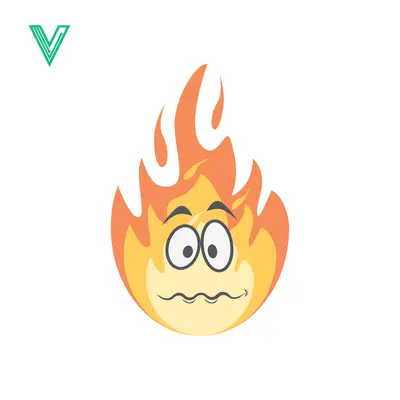 Cartoon Flame Character Looking Worried and Scared
