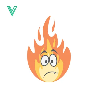 Cartoon Fire Character with Worried Expression