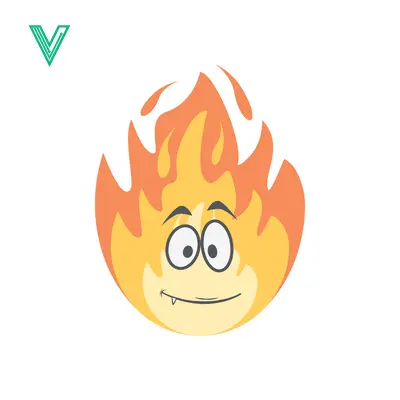 Funny Cartoon Fire Character with Big Eyes and Smiling Face