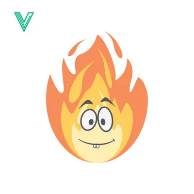 Funny Cartoon Fire Character with Happy Face