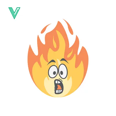 Scared Cartoon Flame Character with Wide Eyes and Open Mouth