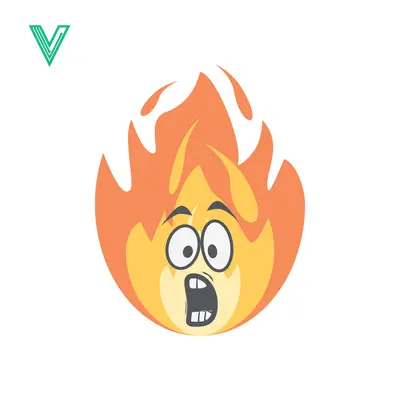 Scared Fire Emoji with Wide Eyes and Open Mouth