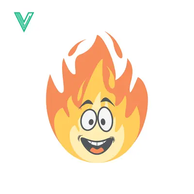 Funny Cartoon Flame Character with Happy Face
