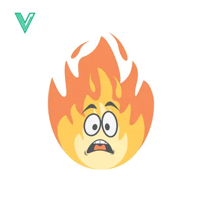 Scared Cartoon Fire Character with Wide Eyes and Open Mouth