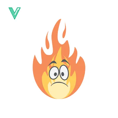 Sad Flame Emoji Character with Worried Face
