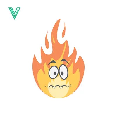 Scared Fire Emoji Character with Worried Expression
