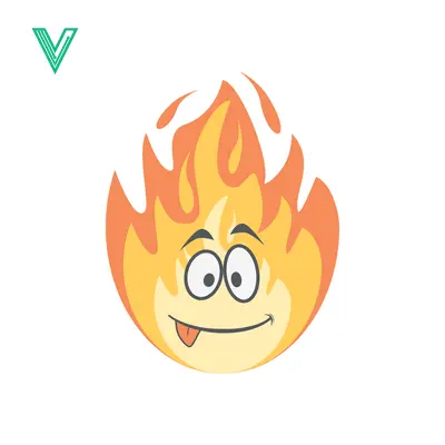 Funny Cartoon Flame Character with Googly Eyes and Tongue Out