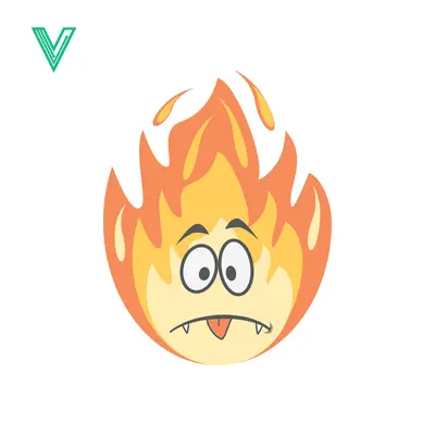Funny Cartoon Fire Character with Worried Expression