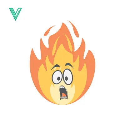 Scared Fire Character with Wide Eyes and Open Mouth