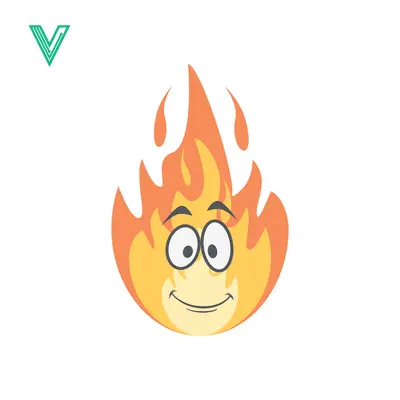 Funny Cartoon Flame Character with Happy Face