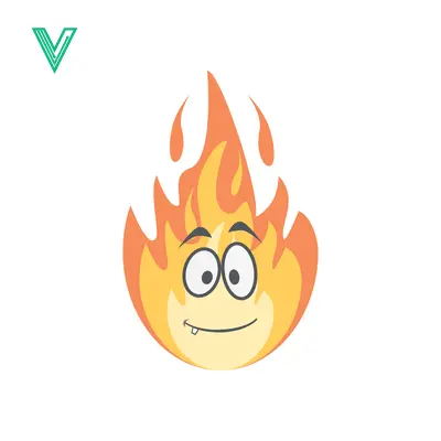 Funny Cartoon Fire Character with Big Eyes and Smiling Face