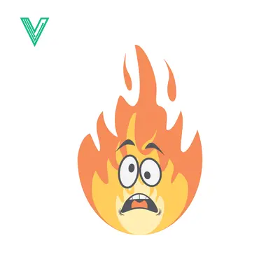 Scared Cartoon Flame Character with Wide Eyes and Open Mouth
