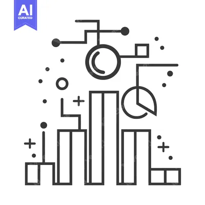 Aset desain premium: Abstract Diagram with Bars, Circles, and Plus Signs
