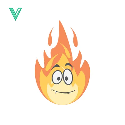 Funny Cartoon Fire Character with Big Eyes and Smiling Face