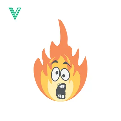Scared Fire Character with Wide Eyes and Open Mouth