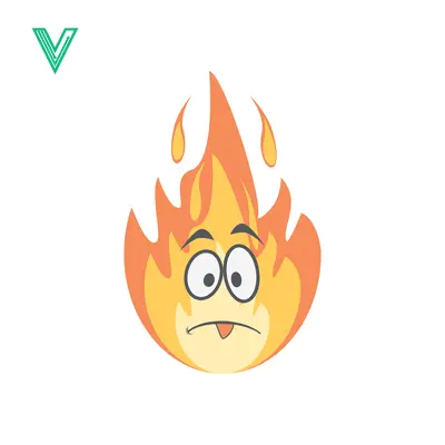Cartoon Flame Character Feeling Hot and Sweaty