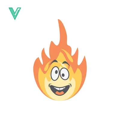 Funny Cartoon Fire Character with Happy Face