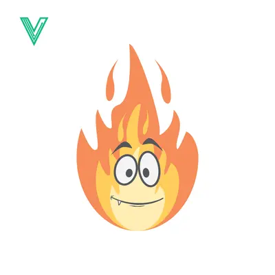Funny Cartoon Fire Character with Big Eyes and Smile