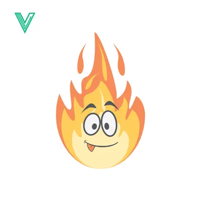 Cartoon Flame Character with Googly Eyes and Tongue Out