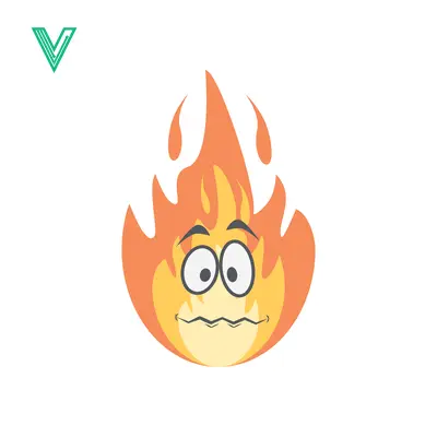 Cartoon Fire Character with Worried Expression