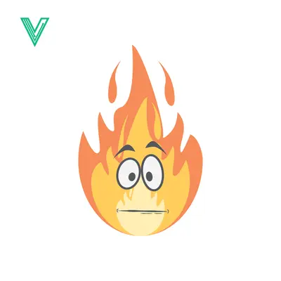 Cartoon Fire Character with Surprised Expression