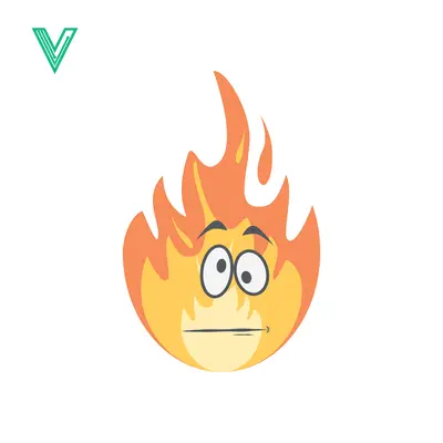 Cartoon Fire Character with Surprised Expression