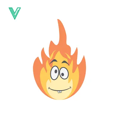 Funny Cartoon Flame Character with Googly Eyes and Grinning Mouth