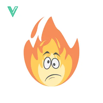 Sad Fire Emoji Character with Worried Expression