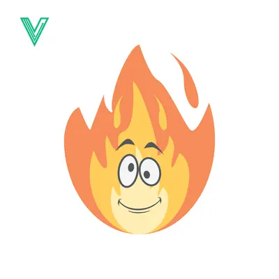 Funny Cartoon Fire Character with Happy Face