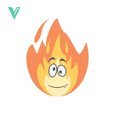 Funny Cartoon Fire Character with Expressive Face