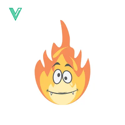 Funny Cartoon Fire Character with Googly Eyes and Fangs