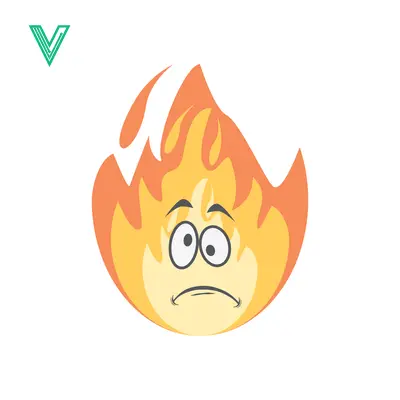 Sad Fire Emoji with Worried Face and Burning Flames