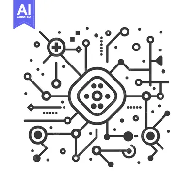 Aset premium populer: Abstract Digital Circuit with Central Hub