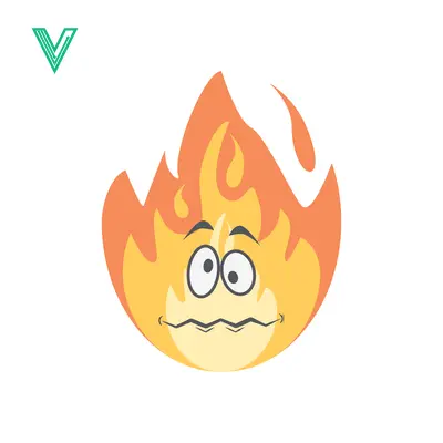 Cartoon Fire Character with Worried Face Expression