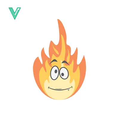 Funny Cartoon Flame Character with Googly Eyes and a Smile