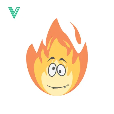 Funny Cartoon Fire Character with Googly Eyes and Smiling Face
