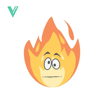 Aset desain premium: Cartoon Fire Character with Worried Expression