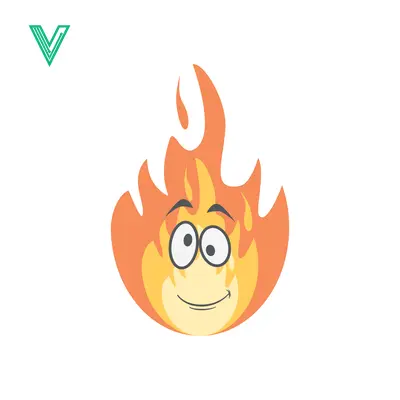 Funny Cartoon Fire Character with Happy Face