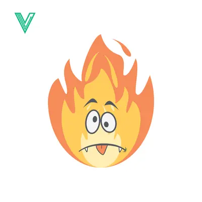 Cartoon Fire Character with Worried Expression