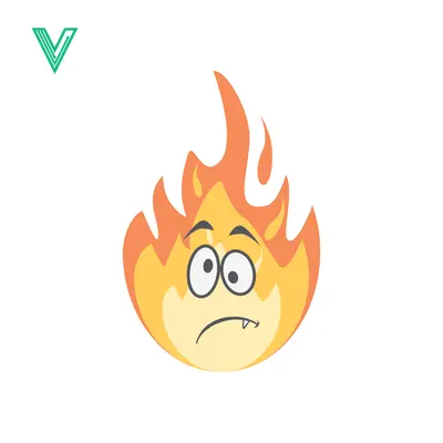 Cartoon Fire Character with Worried Expression