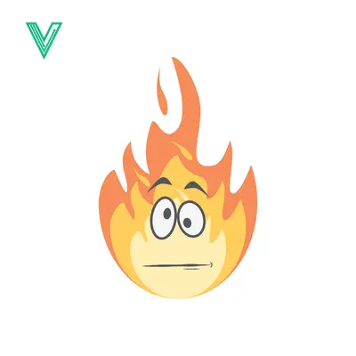 Cartoon Fire Character with Worried Expression