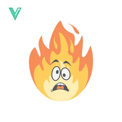 Scared Fire Emoji Cartoon Character