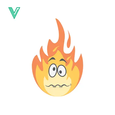 Scared Fire Character with Worried Face and Wide Eyes