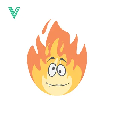 Funny Cartoon Fire Character with Expressive Face