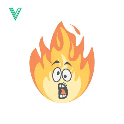 Scared Cartoon Fire Character with Big Eyes and Open Mouth