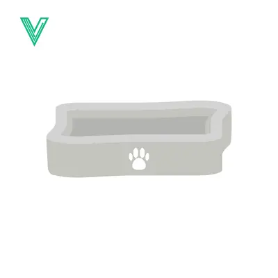 Minimalist Pet Food Bowl with Paw Print Icon