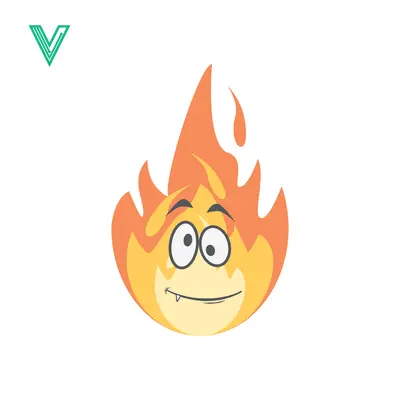Funny Cartoon Fire Character with Googly Eyes and Smiling Face