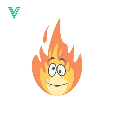 Funny Cartoon Fire Character with Happy Face