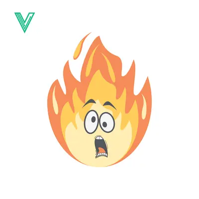 Scared Cartoon Flame Character with Wide Eyes and Open Mouth